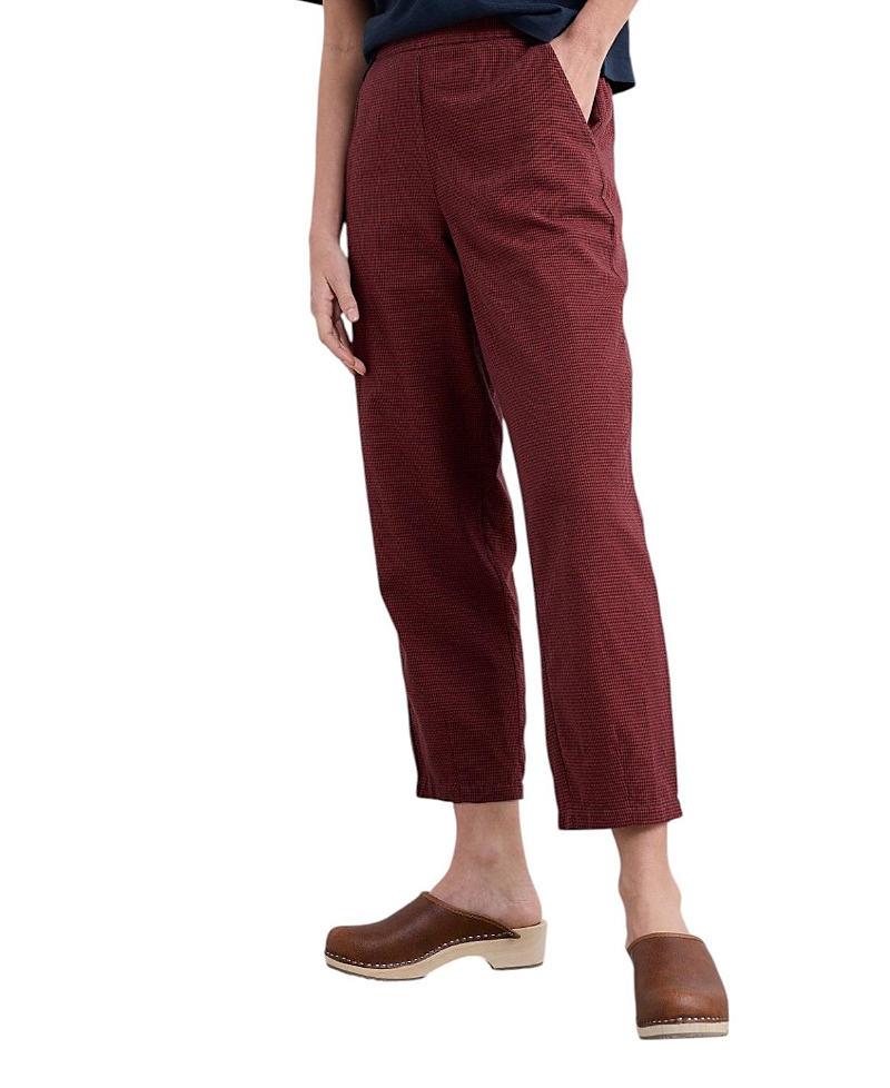 Seasalt Cornwall Vow Cave Organic Cotton Crop Tapered Pants In Brown