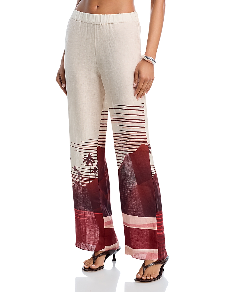 Juan De Dios San Benito Linen Pants In Burgundy