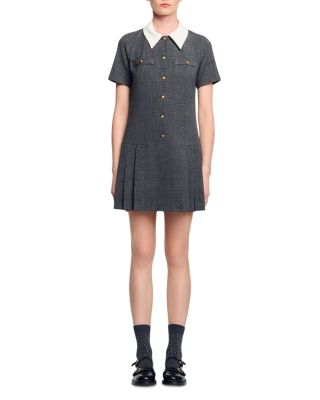 Mini Pleated Dress With Rhinestones