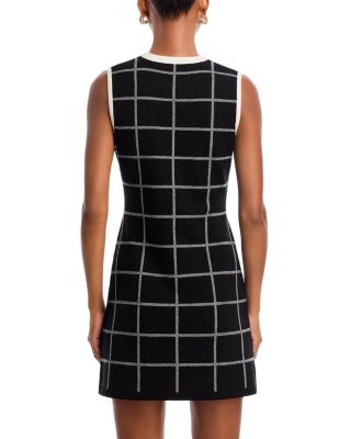 Check Sleeveless Round Neck Dress