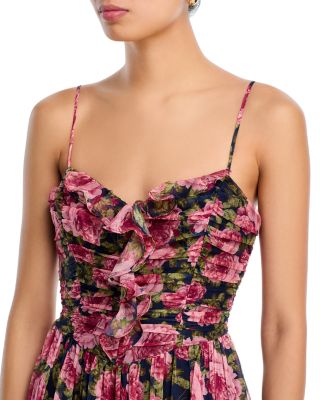 Floral Print Ruched Guest of Dress- Exclusive