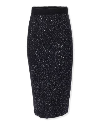 Sequined Knit Pencil Skirt