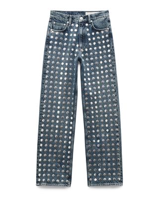 Shea High Rise Relaxed Straight Jeans in Kingston Stud