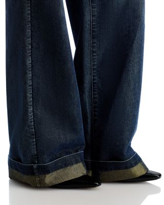 Georgia Wide Leg Metallic Jeans in Indigo