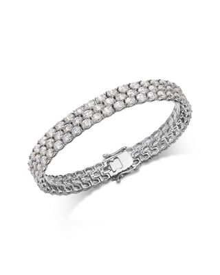 Certified Lab Grown Diamond Multirow Bracelet in 14K White Gold, 18.00 tcw