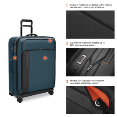 ZDX Large Expandable Spinner Checked Bag