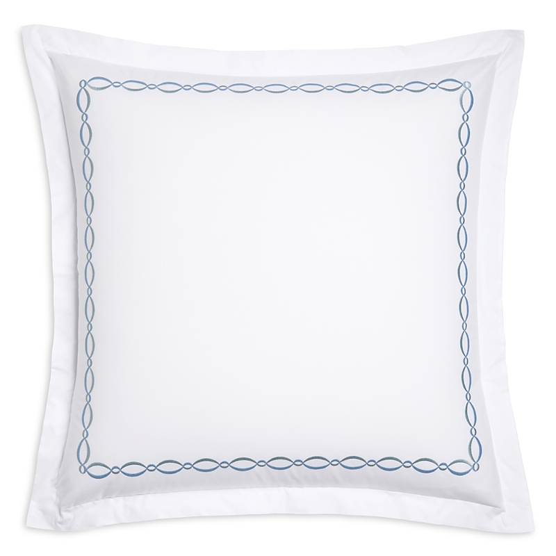 Matouk Brando Embroidered Percale Sham, Euro - Exclusive In Blue