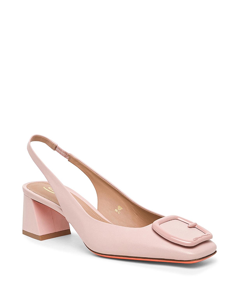 Santoni Women's Leather Mid-Heel Slingback