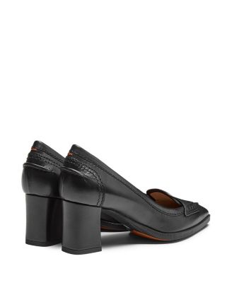 Women&#39;s Leather Mid-Heel Pumps
