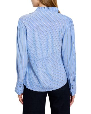 Striped Ruffled Around Top