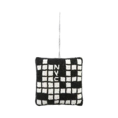 Crossword Puzzle Beaded Ornament