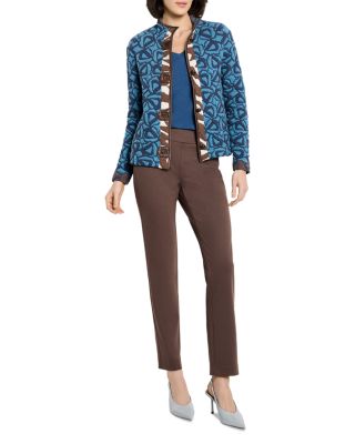 Quilted Faux Leather Trim Jacket