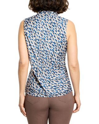 Brushstrokes Ruffle Neck Top