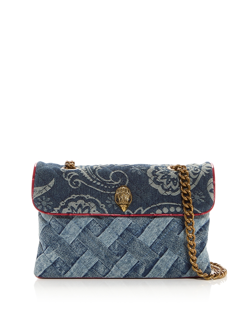 Kurt Geiger Mini Kensington Denim Cross Body Bag In Navy