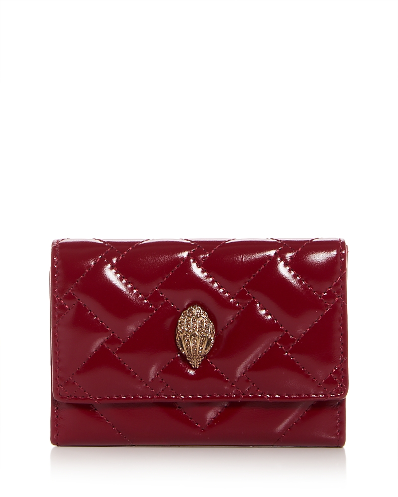 Kurt Geiger Flap Leather Card Case In Red