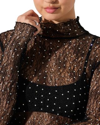 Kyra Lace Mock Neck Top