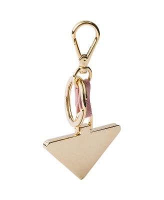 Saffiano Leather and Metal Keychain