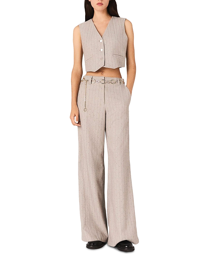 Maje Rhinestone Suit Trousers