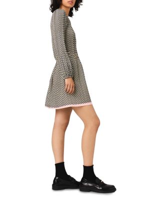 Patterned Pleated Dress