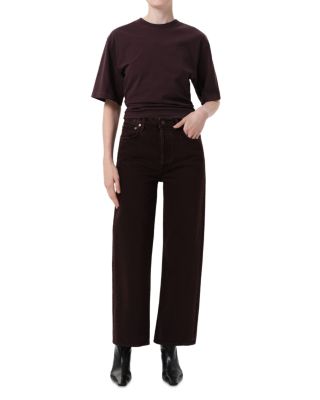 Ren High Rise Wide Leg Ankle Jeans in Sloe Berry