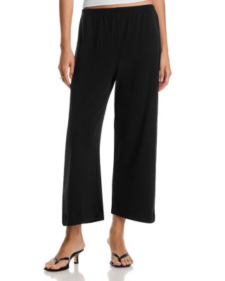 Pointelle Cropped Wide Leg Pants