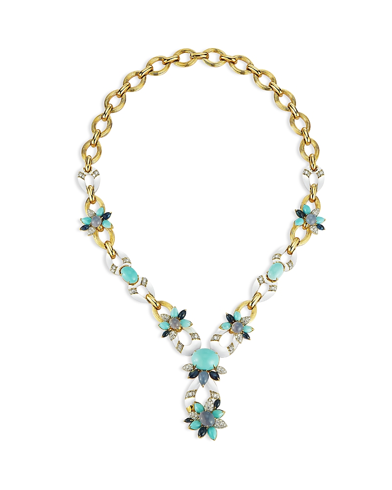 David Webb Diamond & Gemstone Couture Asheville Necklace In 18k Yellow Gold & Platinum In Multi
