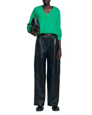 High Rise Leather Pants