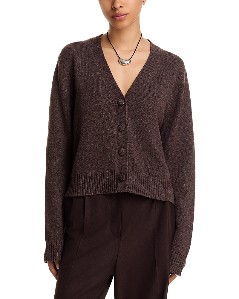 Velvet By Graham & Spencer V Neck Cardigan In Brown