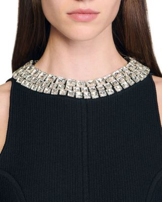 Pearl Collar Short Dress