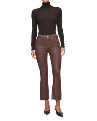 Bridget Boot High Rise Instasculpt™ Coated Crop Jeans in Toffee Coated