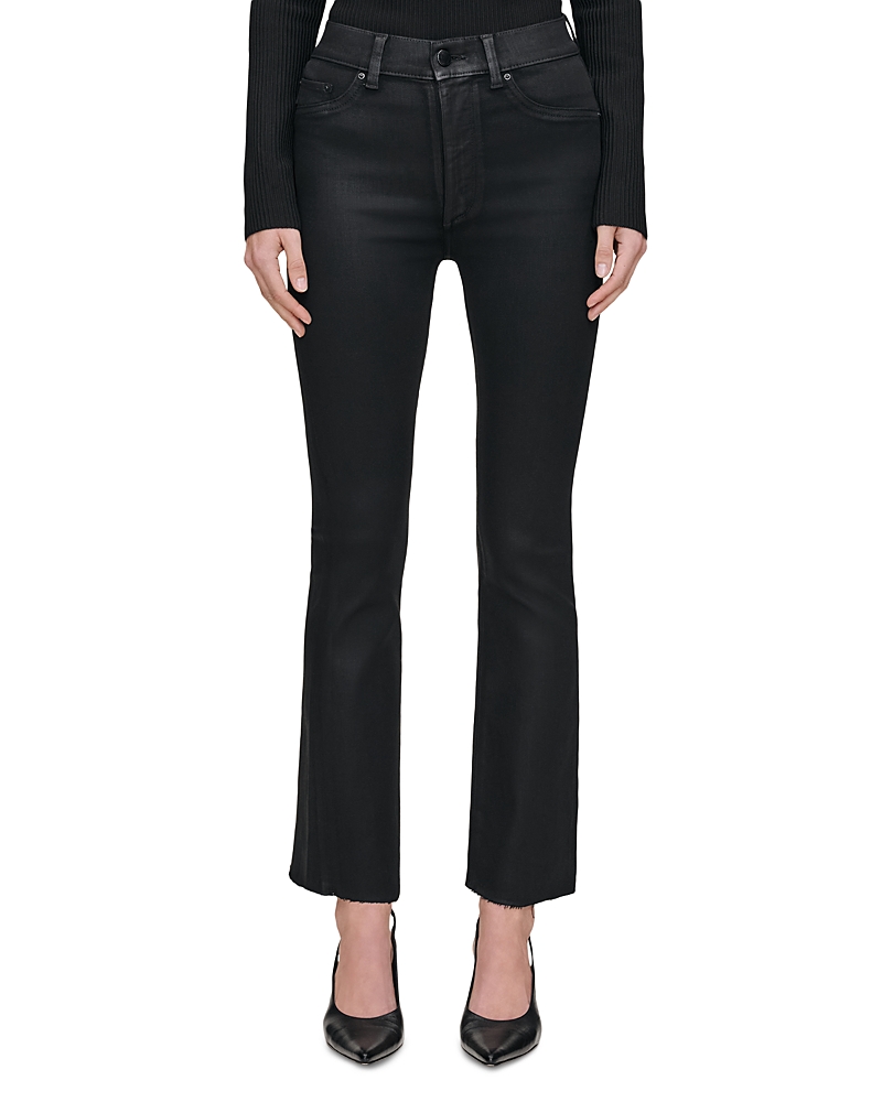 Dl1961 Bridget Boot High Rise Instasculpt Coated Ankle Jeans In Black Coated In Black
