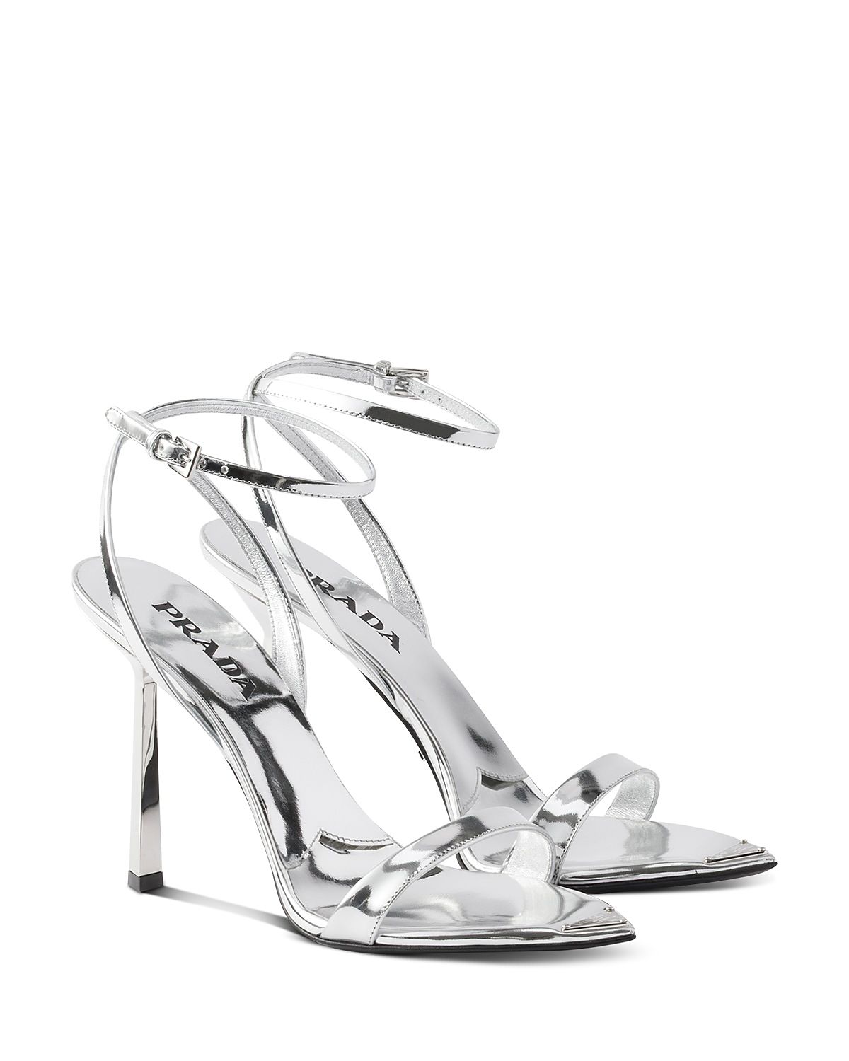 Prada Women's Metallic Leather High-Heeled Sandals