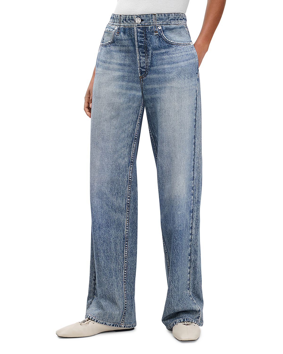 rag & bone Miramar Cotton Terry Wide Leg Sweatpant Jeans