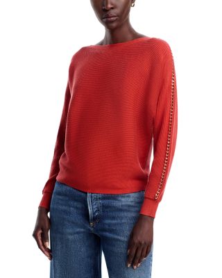 Long Dolman Sleeve Boat Neck Sweater