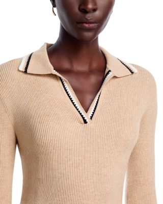 Long Sleeve Collar Rib Pullover Sweater