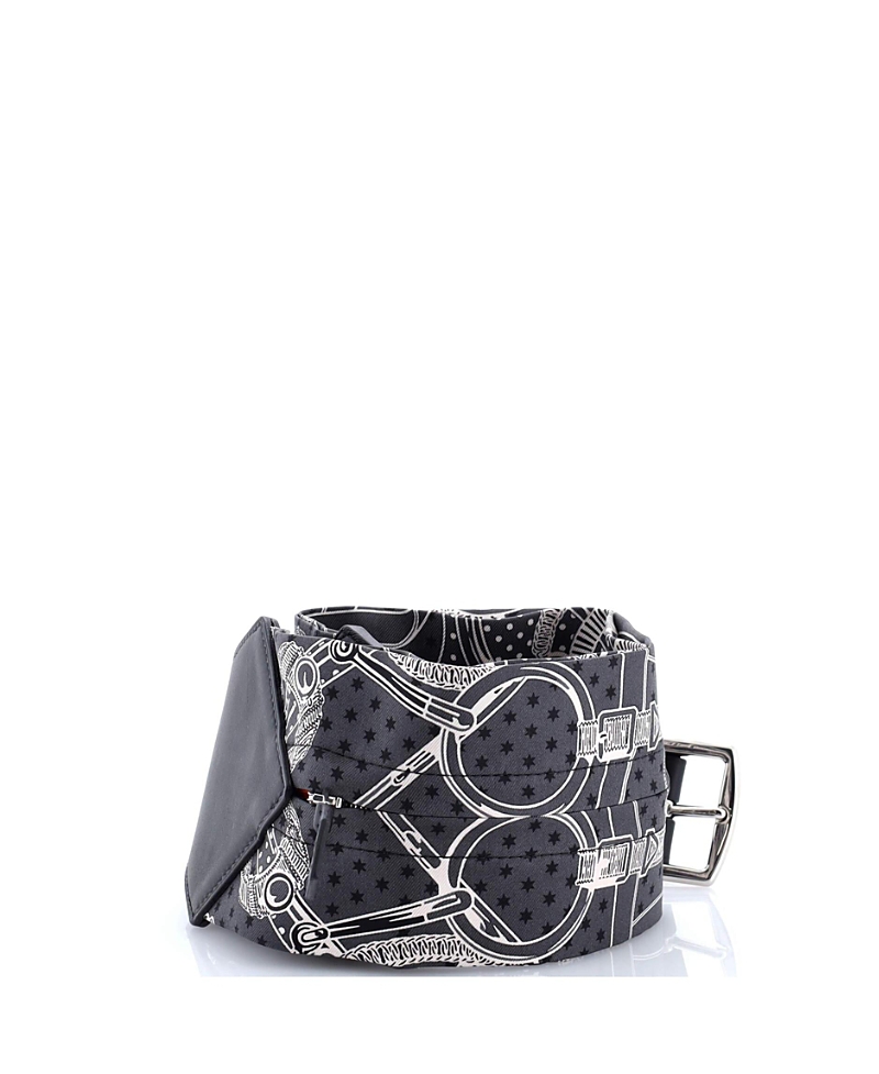 Pre-owned Pre-owned Hermes Hermes Banasilk Belt Bag Printed Silk And Leather