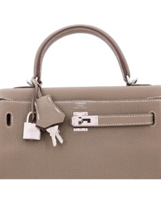 Kelly 25 Handbag Grey Togo with Palladium Hardware