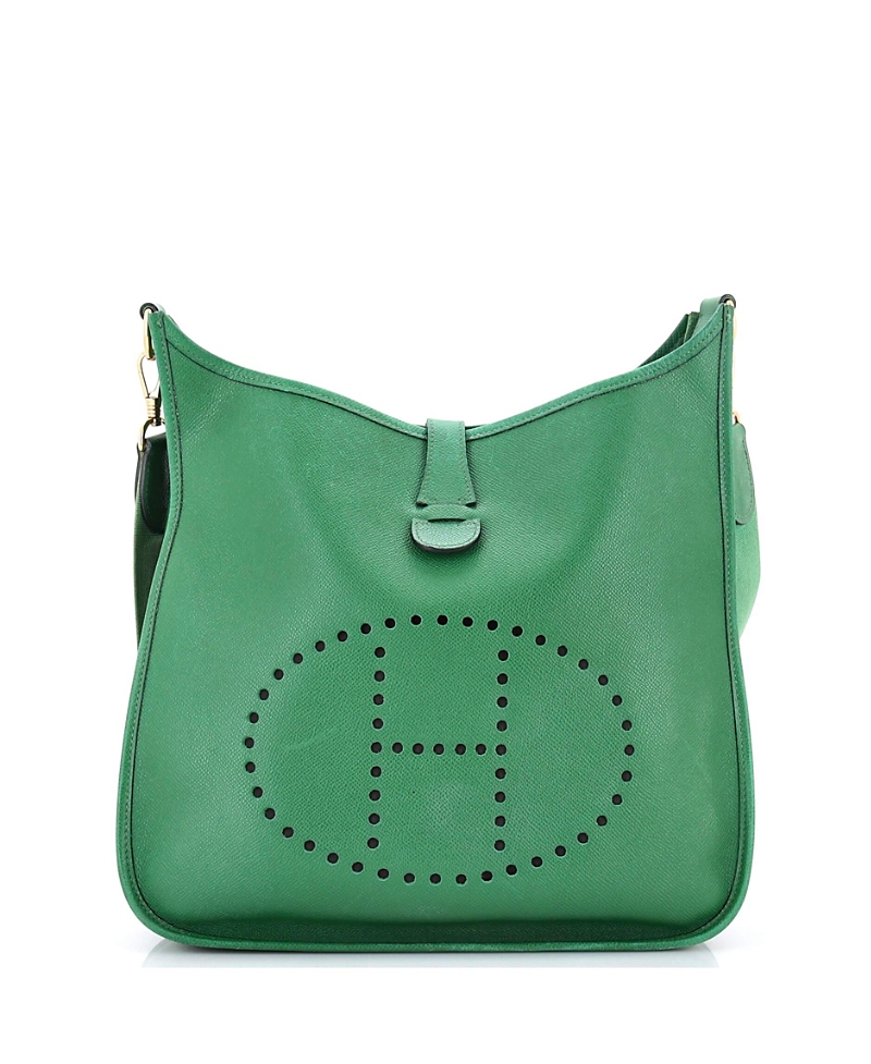 Pre-owned Pre-owned Hermes Hermes Gm Evelyne Bag Gen I Courchevel In Green