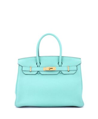 Pre-Owned HERMÈS - Birkin 30 Handbag Blue Togo with Gold Hardware