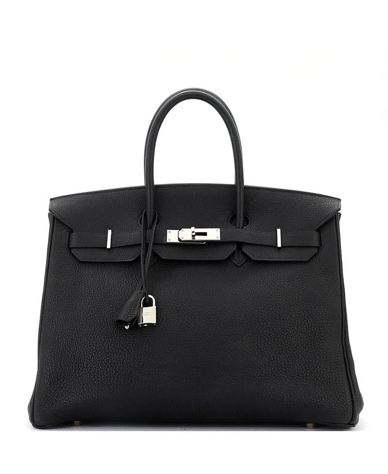 Pre-owned Pre-owned Hermes Hermes Birkin 35 Handbag Black Clemence With Palladium Hardware