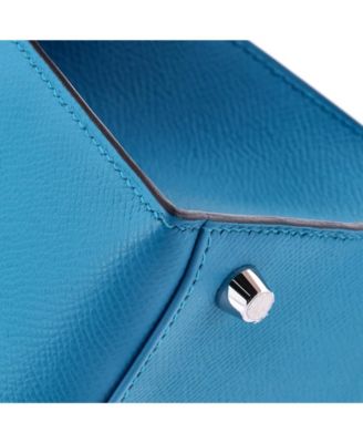 Kelly 28 Handbag Blue Epsom with Palladium Hardware