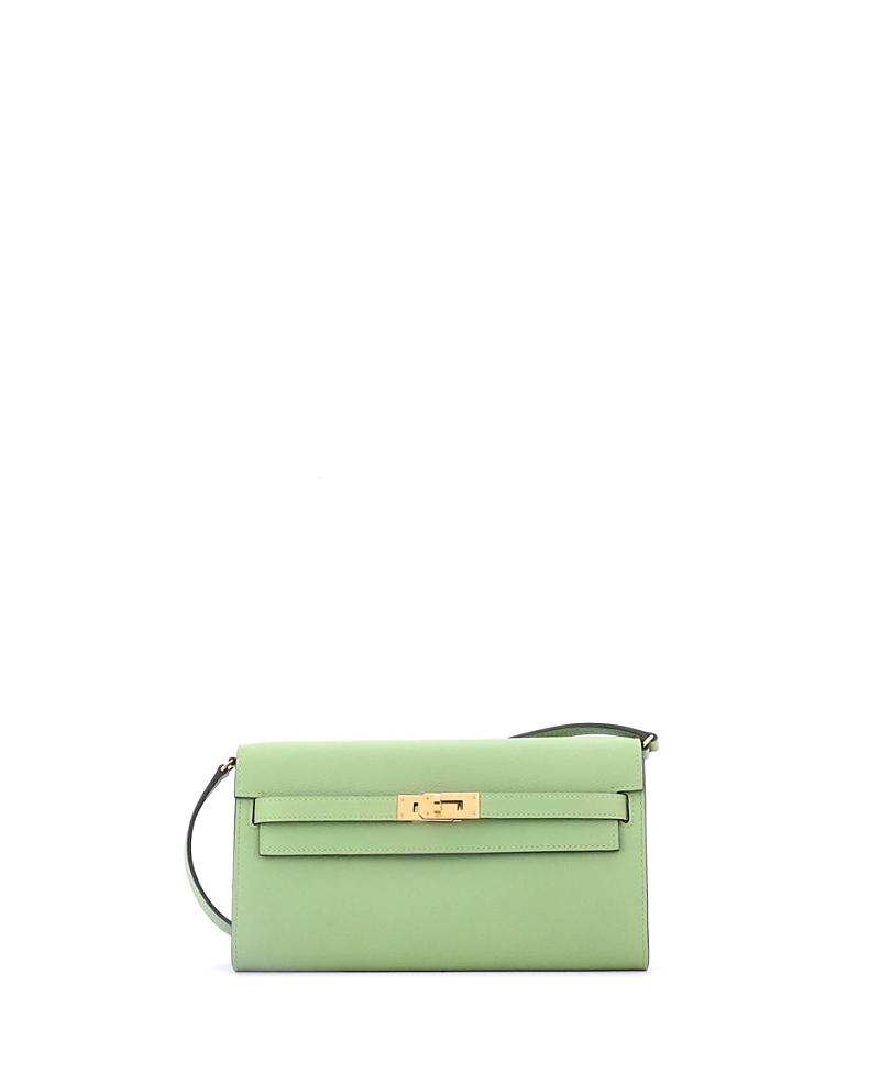 Pre-owned Pre-owned Hermes Hermes Kelly To Go Wallet Evercolor In Green