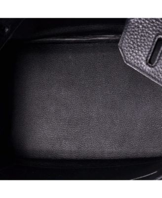 Birkin 30 Handbag Black Clemence with Palladium Hardware