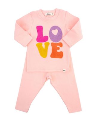 Girls' Cotton Candy Love Terry Applique 2-Piece Set - Baby