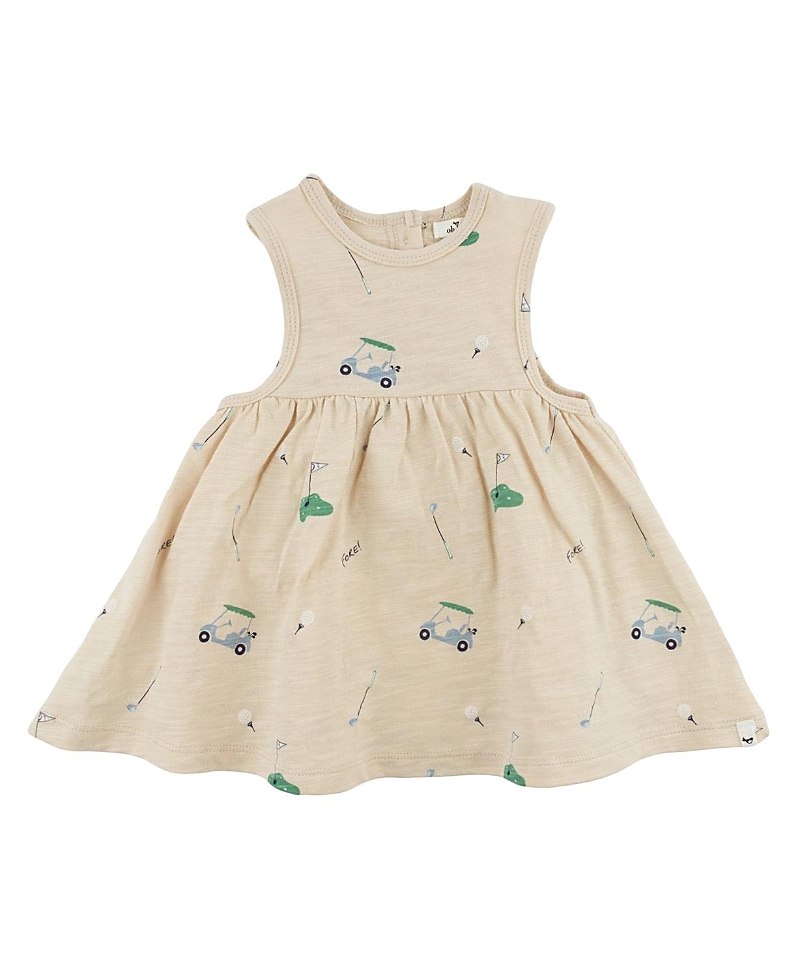 Oh Baby ! Girls' S25 Golf Print Lily Tank Dress - Little Kid In Neutral