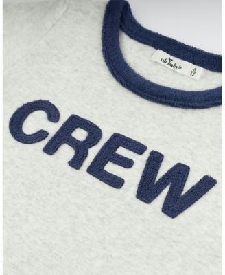 Unisex Billie Slub "Crew" Applique Ringer Tee - Baby
