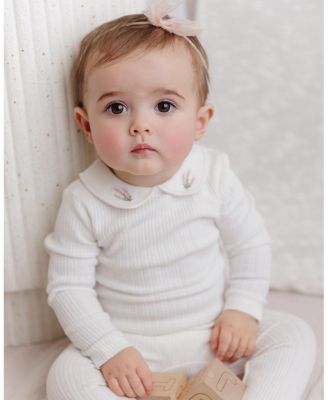  Unisex Organic Cotton Embroidered Collar Collection Footie - Baby