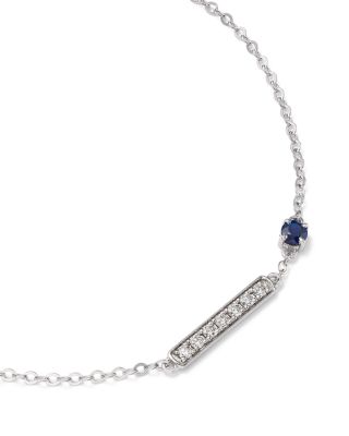 Sapphire & Diamond Bracelet in 14K White Gold