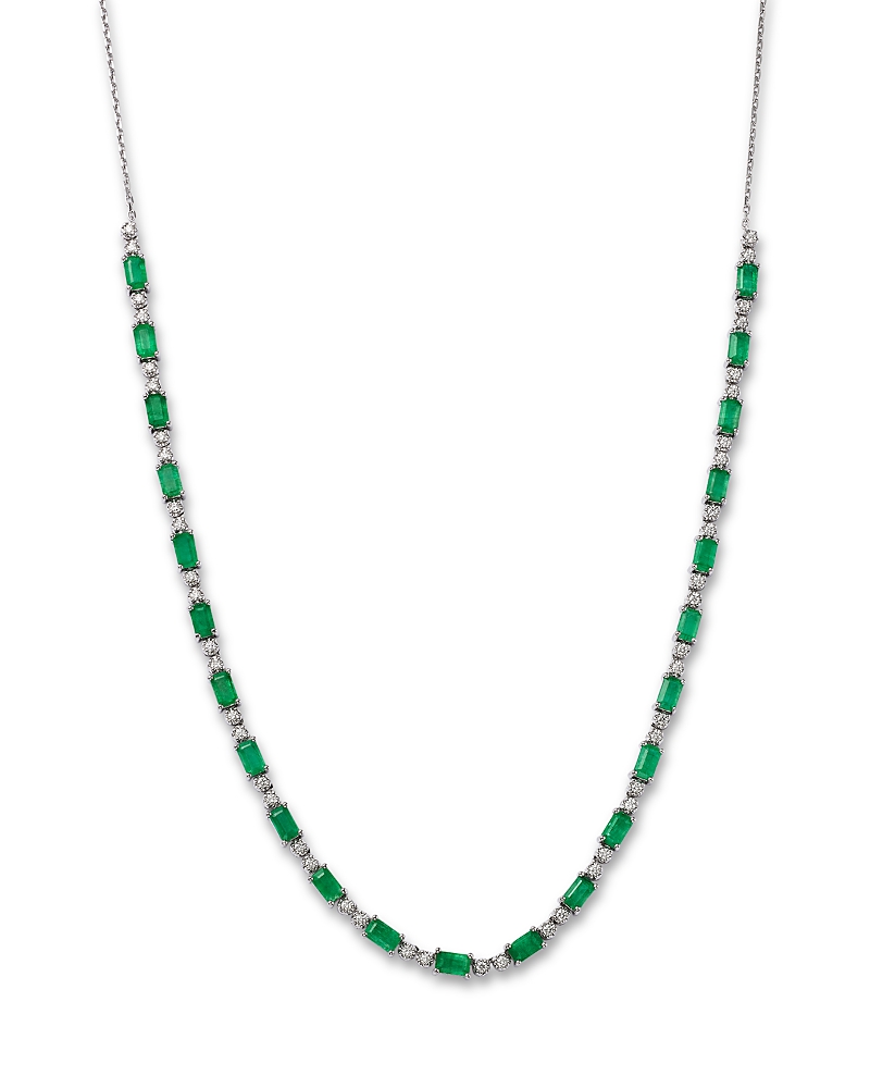 Bloomingdale's Fine Collection Emerald Or Sapphire & Diamond Collar Necklace In 14k White Gold, 18 In Multi
