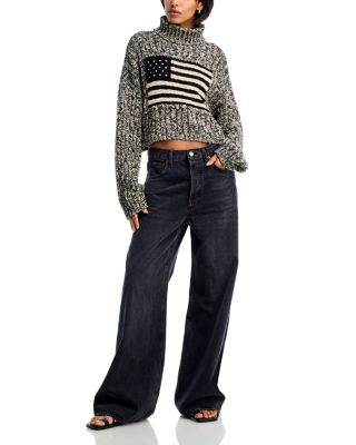 American Flag Cropped Sweater